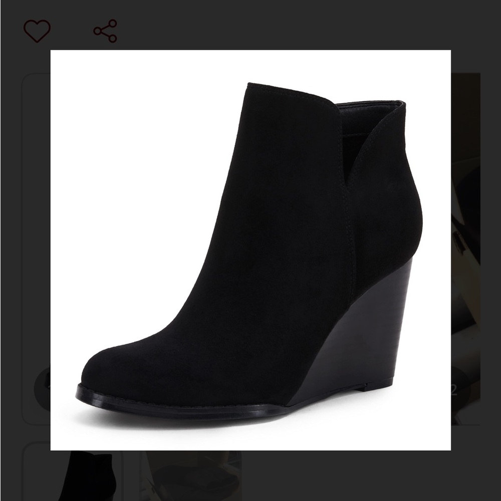 Black Wedge Ankle Boots